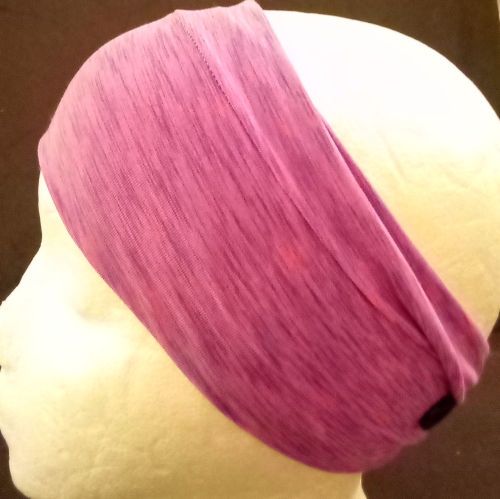 Sport fabric headbands with black button mask holders. One size. Multi colors.